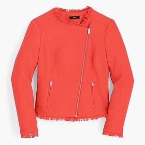 NWT J. Crew Tweed Motorcycle Jacket w/ Fringe